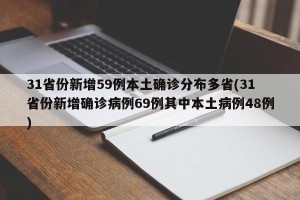 31省份新增59例本土确诊分布多省(31省份新增确诊病例69例其中本土病例48例)